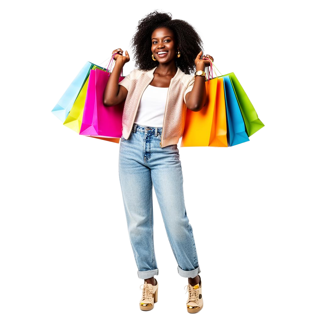 Happy shopper with bags